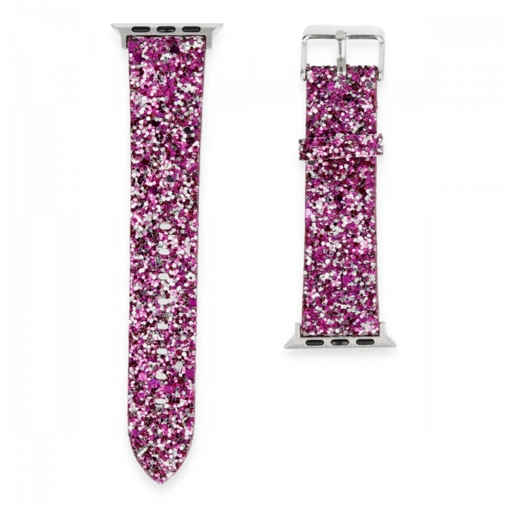 BFS  Apple Watch 38mm Starry Taşlı Kordon - Derin Mor