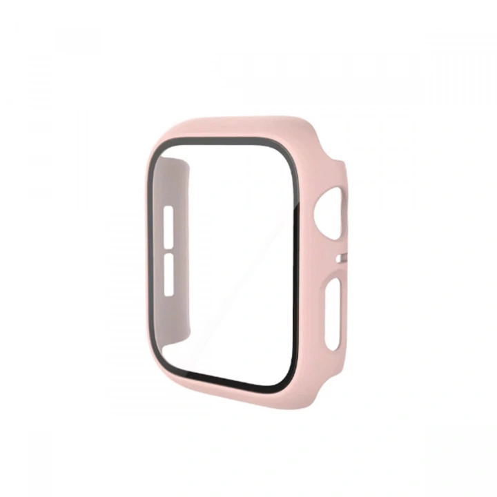 BFS  Apple Watch 41mm Camlı Kasa Ekran Koruyucu - Pembe