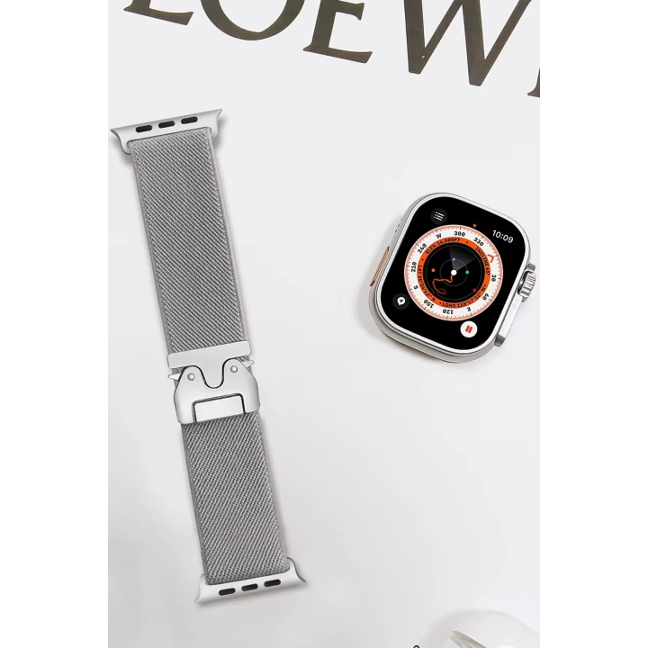 BFS  Apple Watch 42mm Forest Kumaş Kordon - Titan Gri