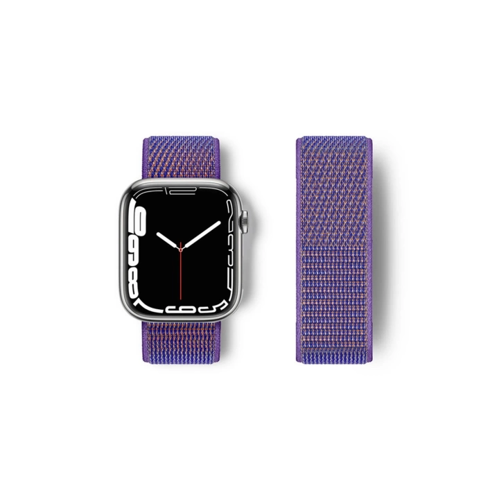 BFS  Apple Watch 42mm Hasırlı Cırtcırtlı Kordon - Lila