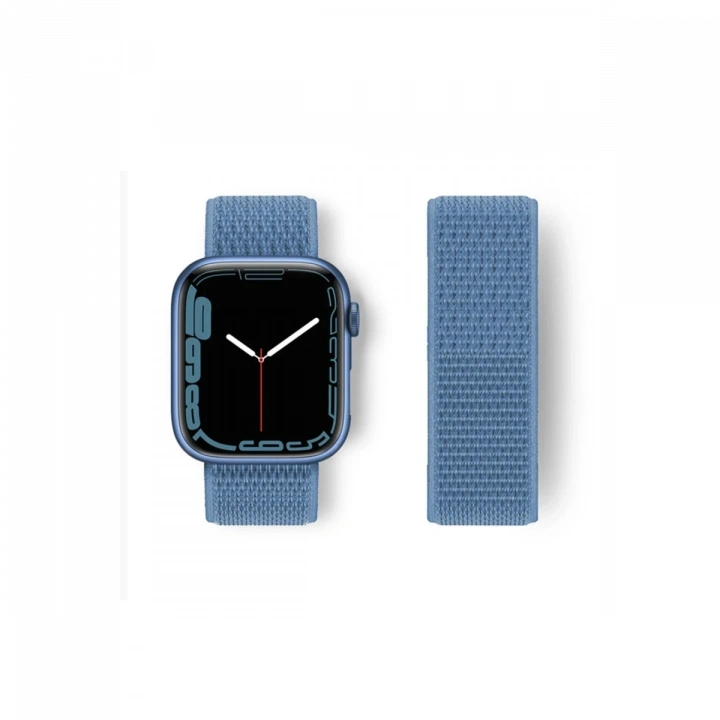 BFS  Apple Watch 42mm Hasırlı Cırtcırtlı Kordon - Mavi