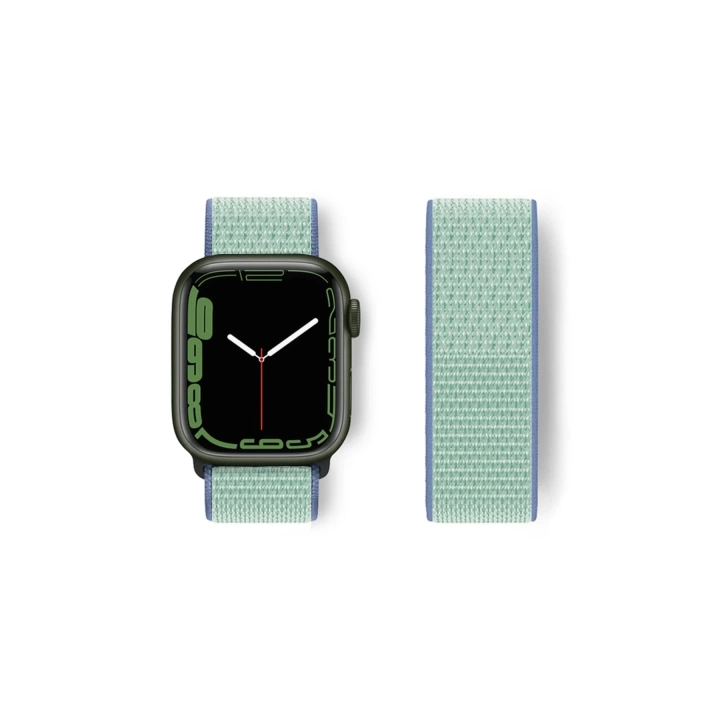 BFS  Apple Watch 42mm Hasırlı Cırtcırtlı Kordon - Mavi-Turkuaz