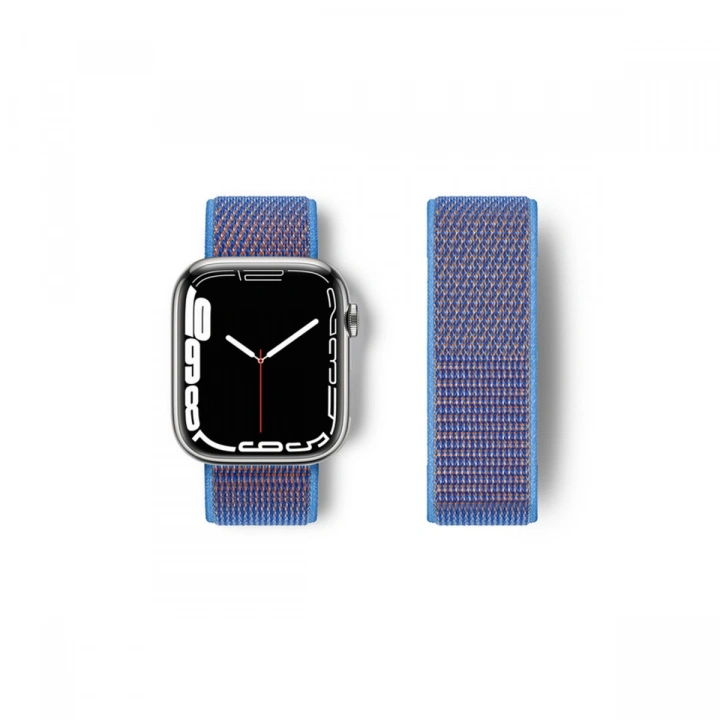 BFS  Apple Watch 42mm Hasırlı Cırtcırtlı Kordon - Mor