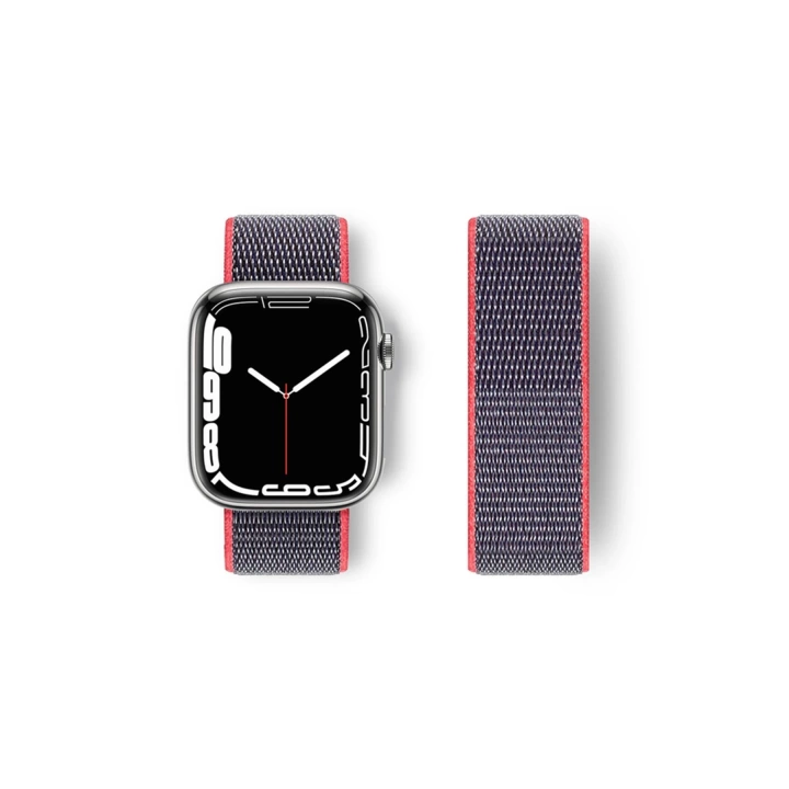 BFS  Apple Watch 42mm Hasırlı Cırtcırtlı Kordon - Pembe