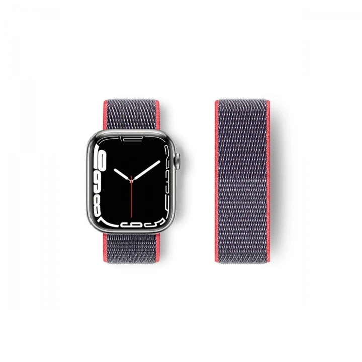 BFS  Apple Watch 42mm Hasırlı Cırtcırtlı Kordon - Pembe