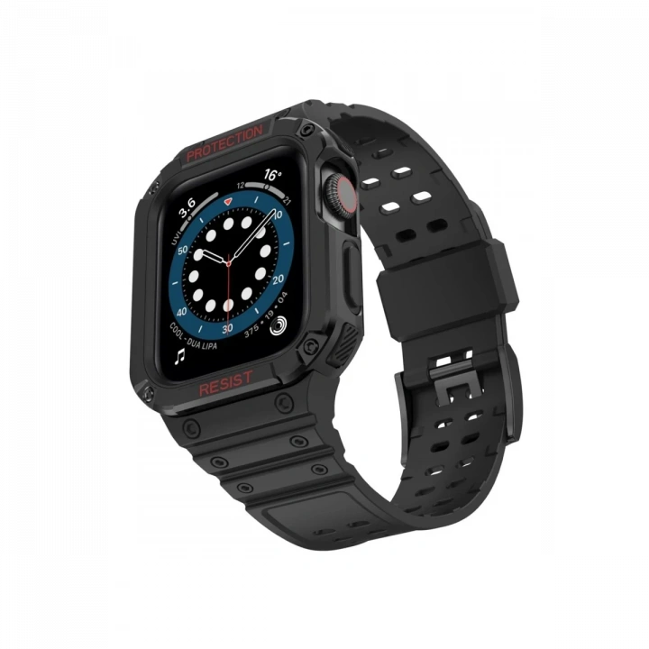 BFS  Apple Watch 42mm KR401 Silikon Kordon - Siyah