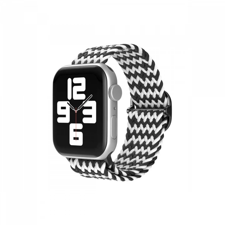 BFS  Apple Watch 42mm Star Kordon - Zigzag Siyah-Beyaz