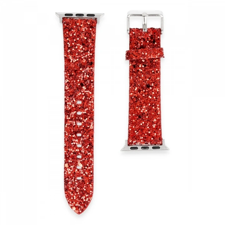 BFS  Apple Watch 42mm Starry Taşlı Kordon - Kırmızı