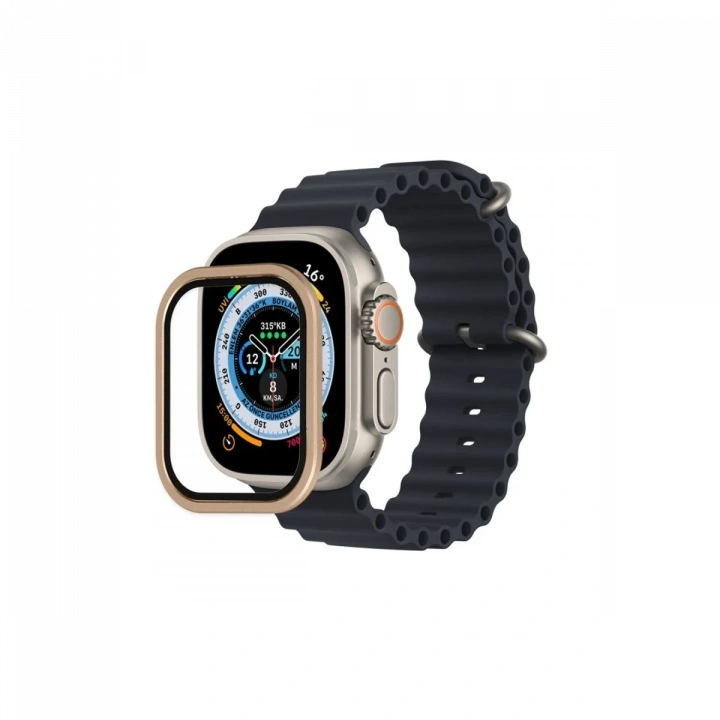 BFS  Apple Watch Ultra 49mm Alüminyum Kasa Cam Ekran Koruyucu - Yıldız Işığı