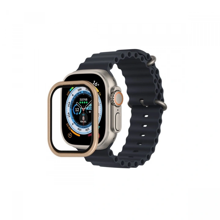 BFS  Apple Watch Ultra 49mm Alüminyum Kasa Cam Ekran Koruyucu - Yıldız Işığı