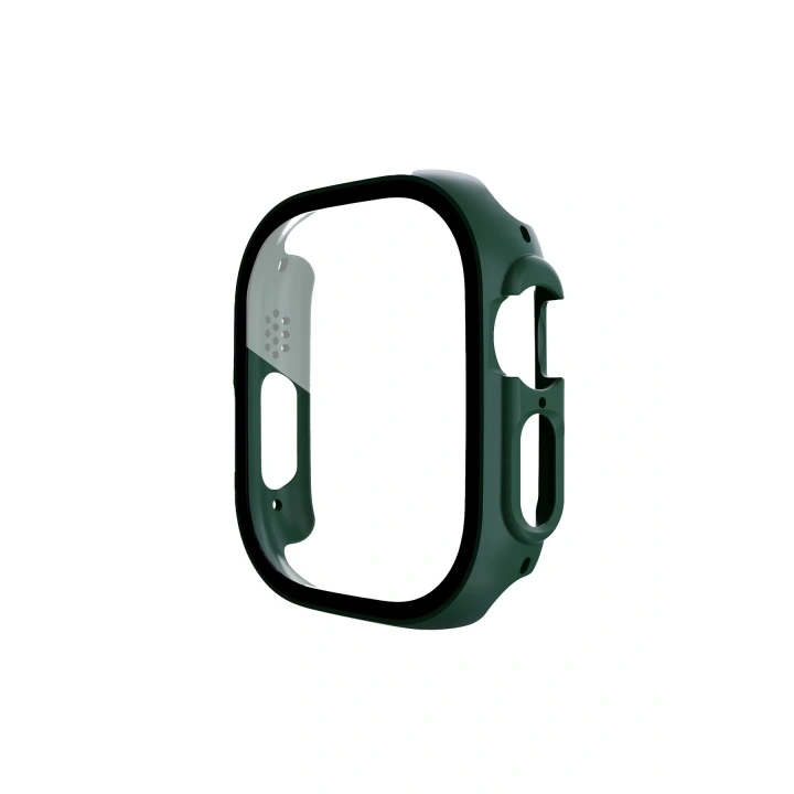 BFS  Apple Watch Ultra 49mm Desert Camlı Kasa Ekran Koruyucu - Koyu Yeşil