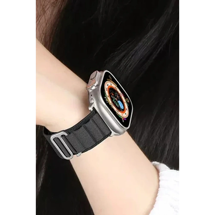 BFS  Apple Watch Ultra 49mm Mountain Kordon - Siyah-Turuncu