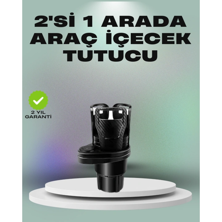 BFS Araba Çift Bardak Tutucu 360° Dönebilen İkisi Bir Arada Ayarlanabilir