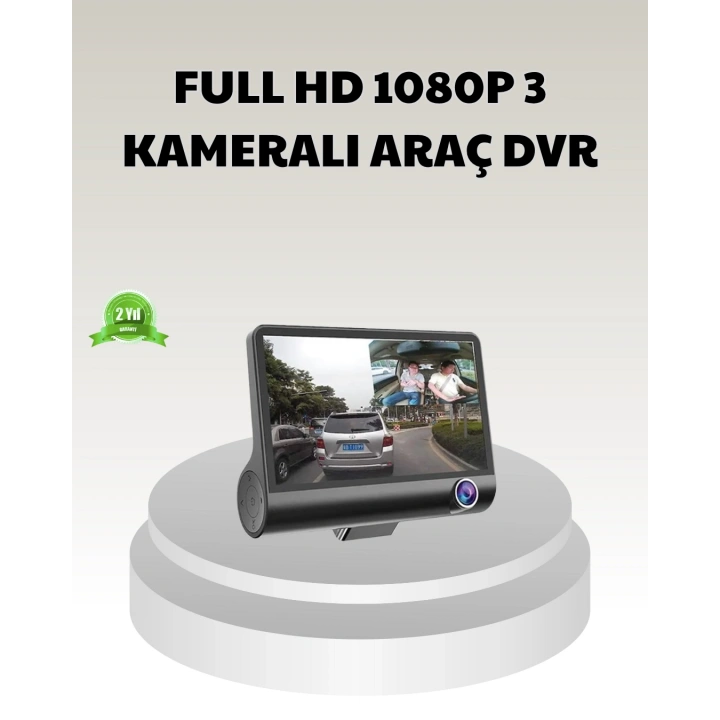 BFS Araç DVR Kamerası 3’lü 170° Geniş Açılı Full HD ve Park Destekli