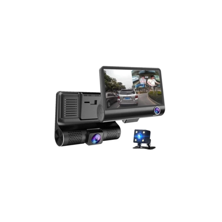 BFS Araç Içi Kamera Gece Görüşlü 3 Kameralı 4 Inç 1080p Yol Kayıt Kamerası Geri Vites