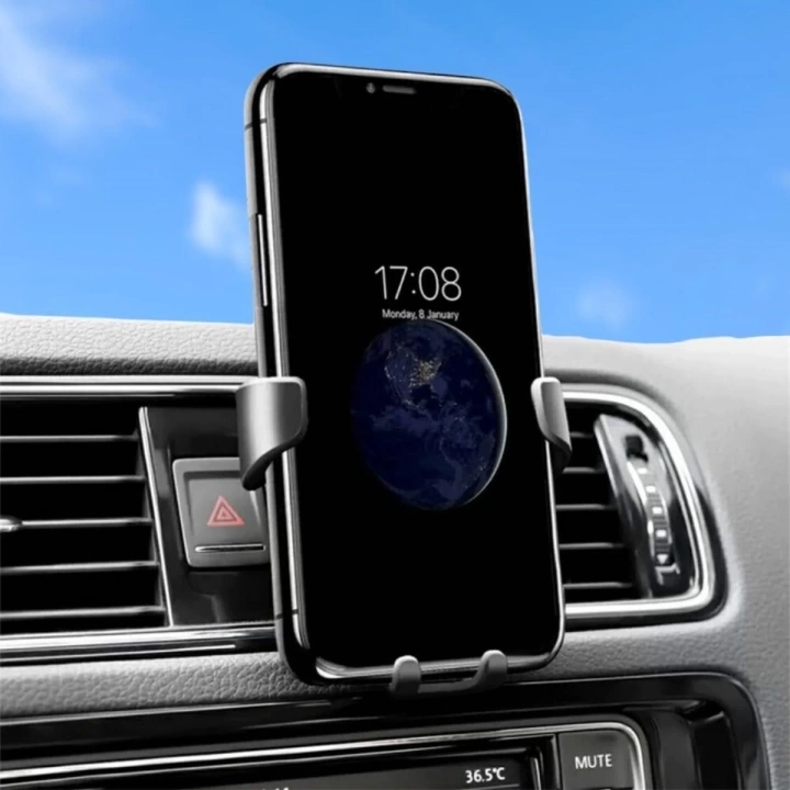 BFS   Araç İçi Klima Izgarasına Takılabilen Plastik Oto Telefon Tutucu Gravity