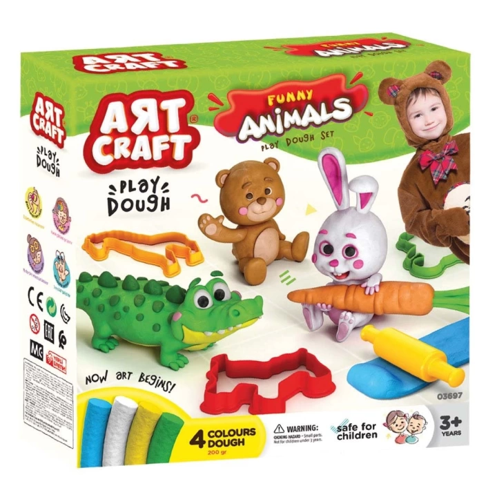 BFS   Art Craft Eğlenceli Hayvanlar Oyun Hamuru Seti 11 Parça