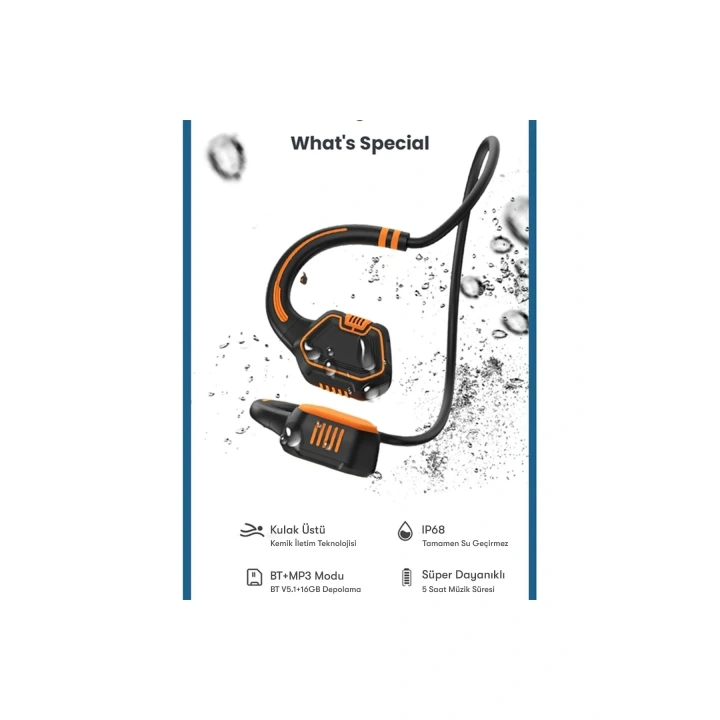 BFS  AS9 Suya Dayanıklı Bluetooth Kulaklık - Siyah