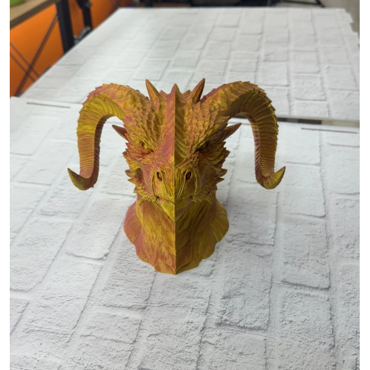 BFS Asil Tasarım Gold–Red Ejderha Heykeli Hediyelik Fantastik Dekor