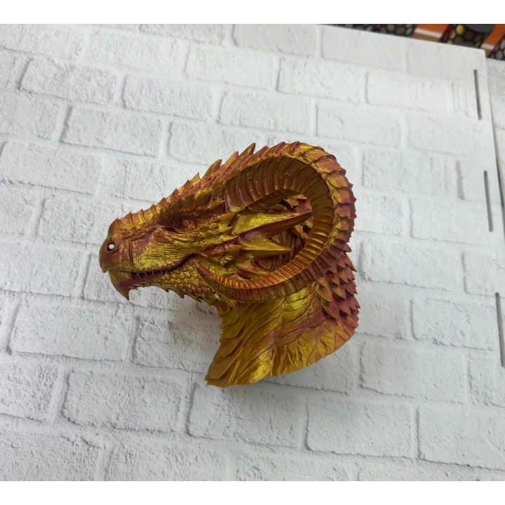 BFS Asil Tasarım Gold–Red Ejderha Heykeli Hediyelik Fantastik Dekor