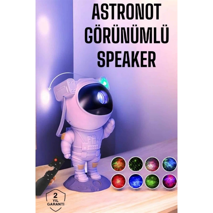 BFS Astronot Bluetooth Hoparlör Gökyüzü Projektör Gece Lambası