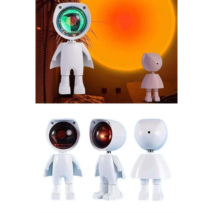 BFS Astronot Işık Projektörü Gökkuşağı Projeksiyon Gece Lambası Hediyelik