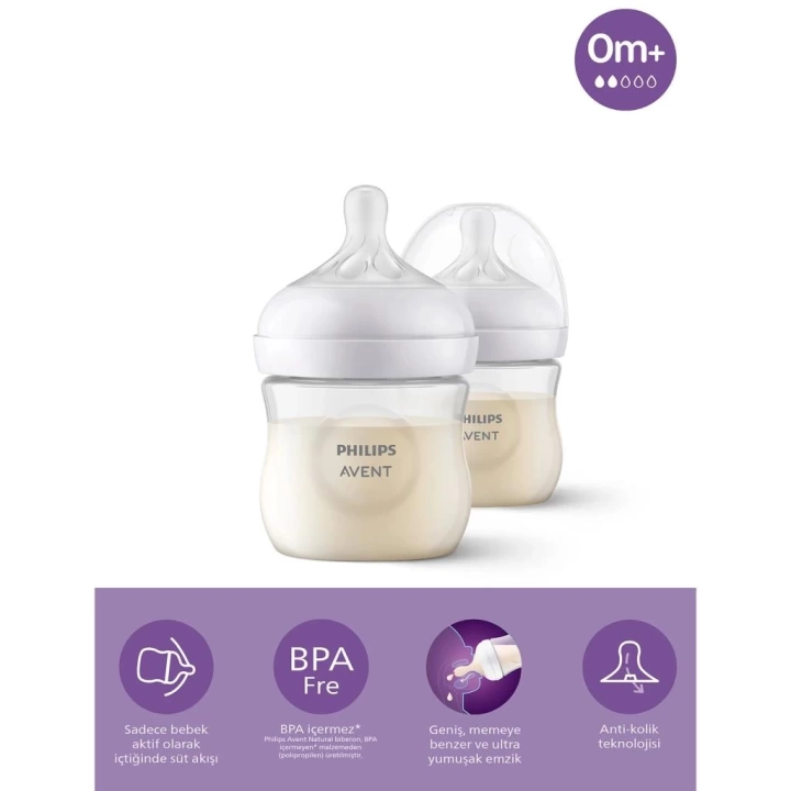 BFS     Avent Doğal Tepkili Natural Response PP 2li Biberon Seti 125ml 0+ Ay