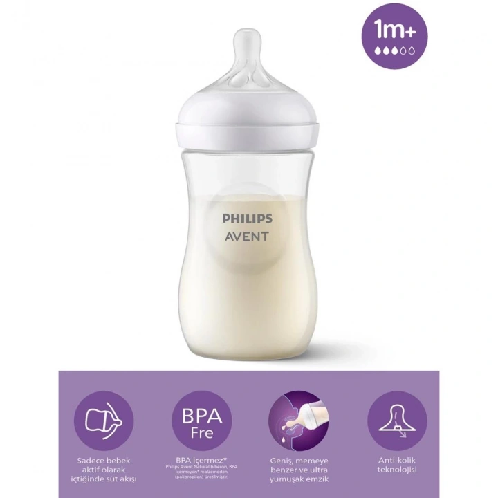 BFS     Avent Doğal Tepkili Natural Response PP Biberon 260ml 1+ Ay