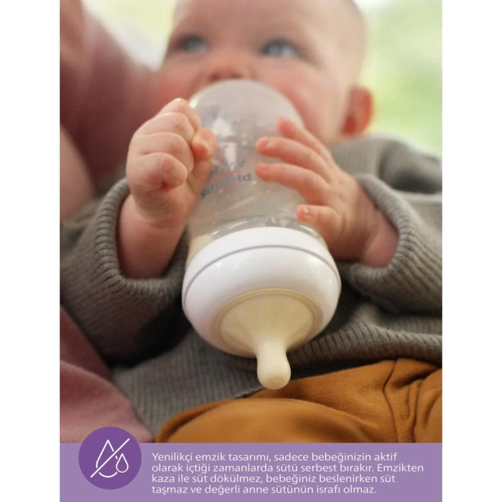 BFS     Avent Doğal Tepkili Natural Response PP Biberon 260ml 1+ Ay Mavi