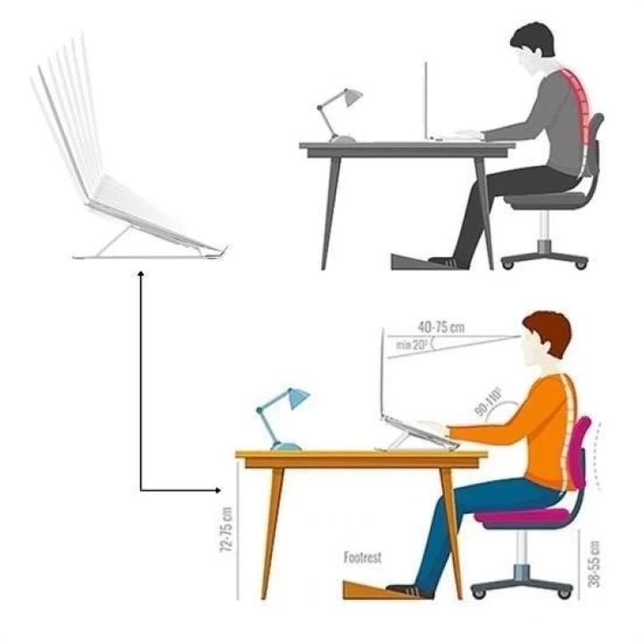 BFS  Ayarlanabilir Dizüstü Destek Tabanı Tamamen Katlanabilir Taşınabilir Laptop Yükseltici
