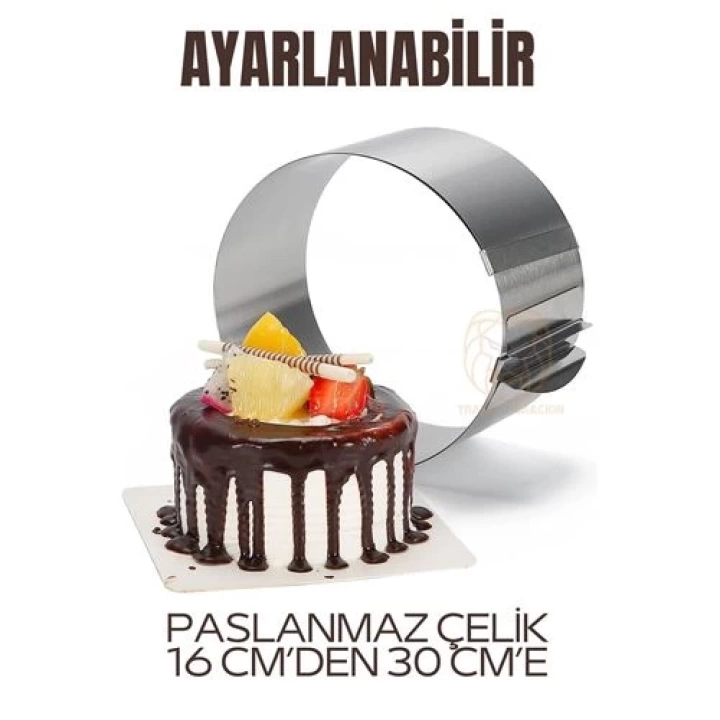 BFS Ayarlanabilir Kek Kalıbı 16 dan 30 Cm e Paslanmaz Çelik