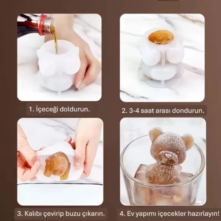 BFS Ayı Şekilli Silikon Buz Kalıbı