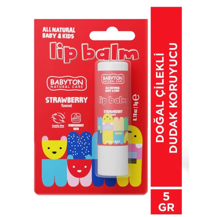 BFS  Babyton Bebek ve Çocuklar İçin Doğal Dudak Koruyucu Balm Çilek