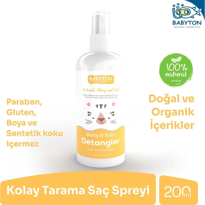 BFS   Babyton Bebek ve Çocuklar İçin Kolay Tarama Saç Spreyi 200 ml