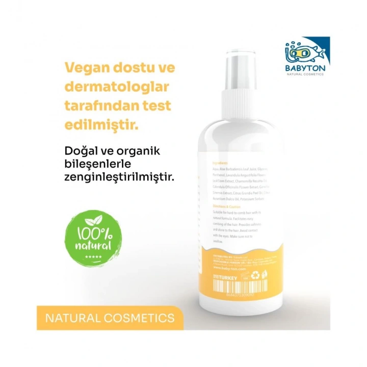 BFS   Babyton Bebek ve Çocuklar İçin Kolay Tarama Saç Spreyi 200 ml