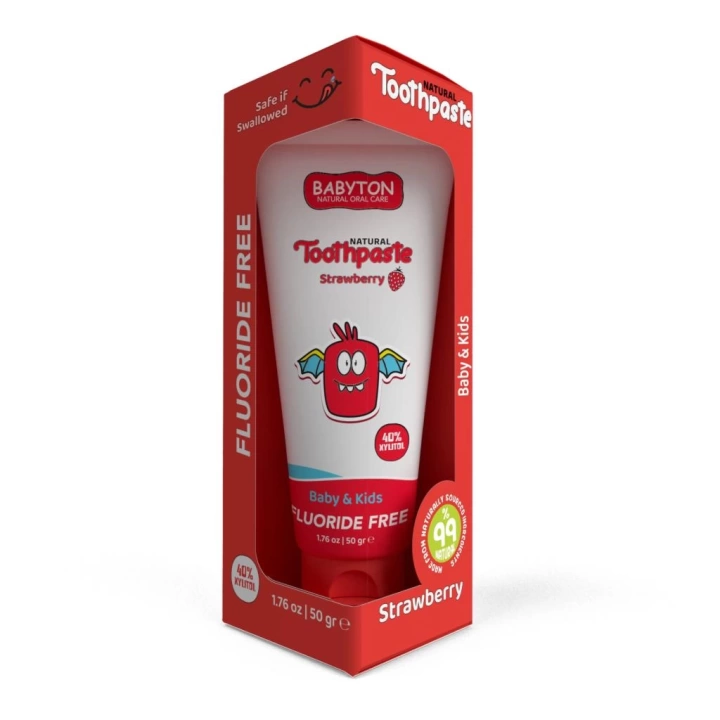 BFS   Babyton Organik Doğal Çilek Aromalı Diş Macunu 50 Gr