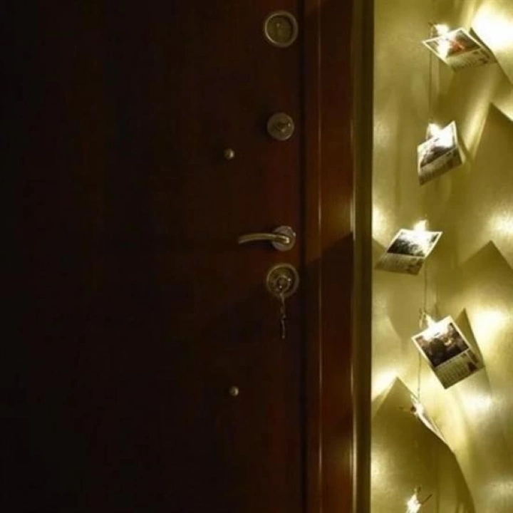 BFS  Bakır Renkli Led Işıklı Fotoğraf Asma Işık Süsleme Mandalları