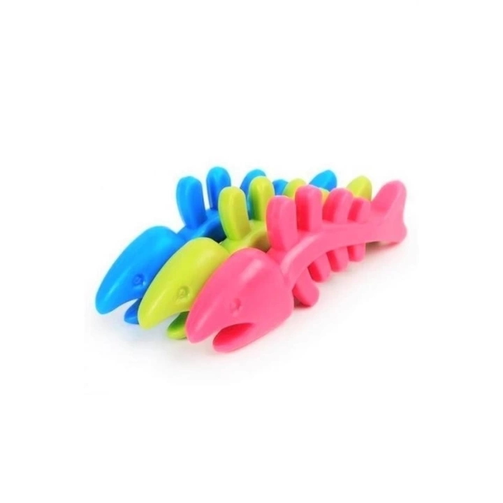 BFS  Balık Kemiği İskelet Şekilli Renkli Plastik Kedi Oyuncağı