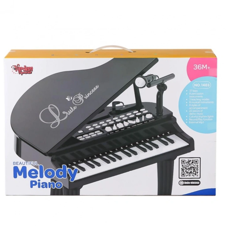 BFS  BAO-1403B 0237 Mikrofonlu 37 Tuşlu Mp3 Çalar Büyük Siyah Piyano