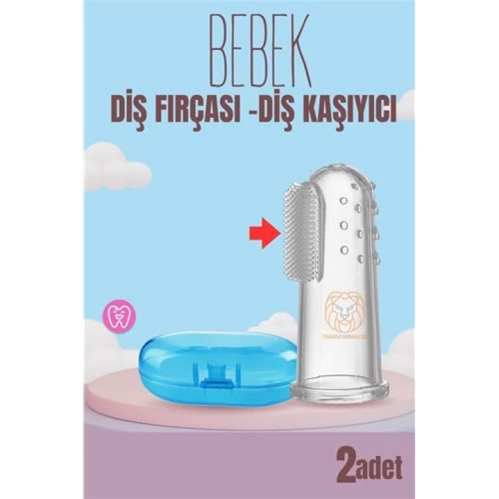 BFS Bebek Diş Fırçası Diş Kaşıyıcı Silikon Kutulu 2 li SET