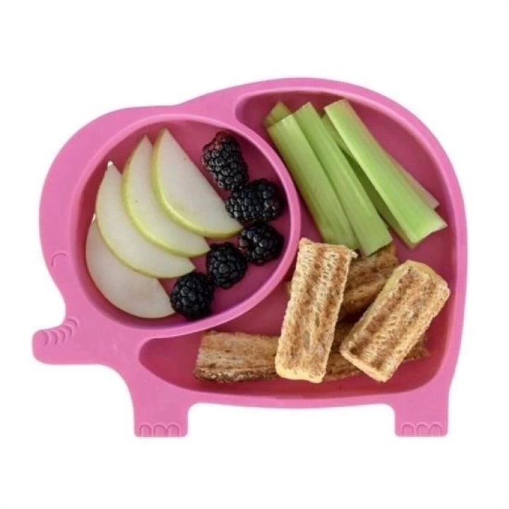 BFS  Bebek ve Çocuk için Sevimli Fil Model Desenli Yemek Bebek Mama Kabı Bölmeli Tabak