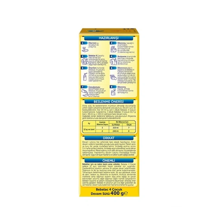 BFS   Bebelac Bebek Devam Sütü No4 400 Gr