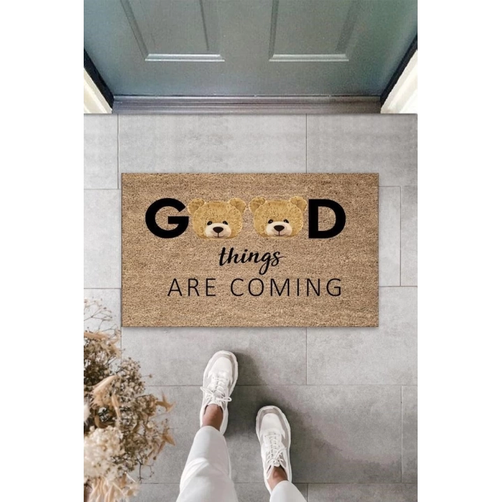 BFS Bej Kapı Önü Paspası Good Things Ayıcık Desen  K-3333