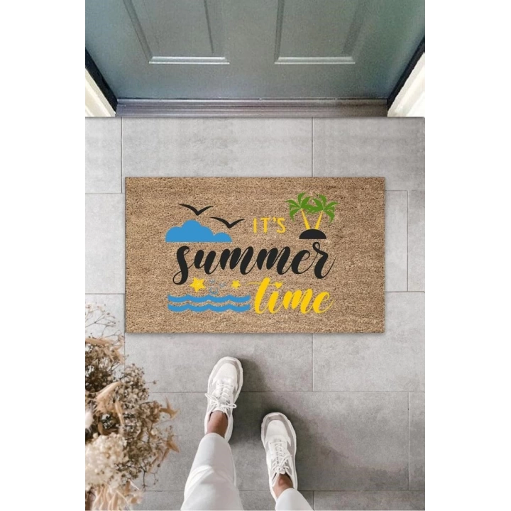 BFS Bej Kapı Önü Paspası Its Summer Tıme Desen  K-3281