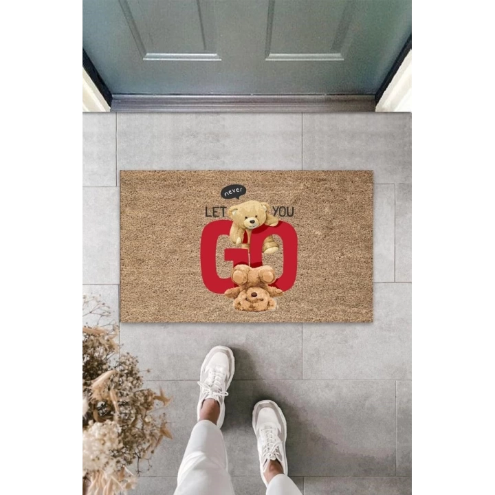BFS Bej Kapı Önü Paspası Never Let You Go Desen  K-3355