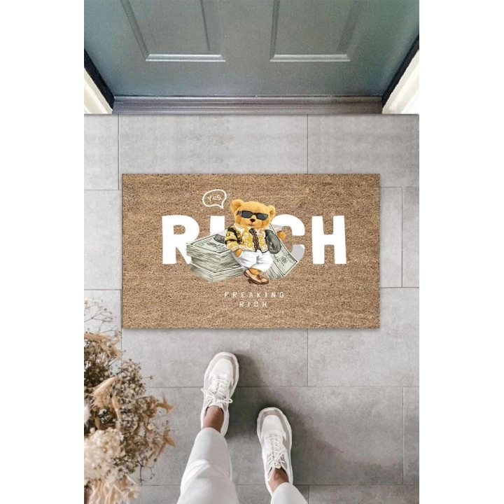 BFS Bej Kapı Önü Paspası Rich Ayıcık Desen  K-3348