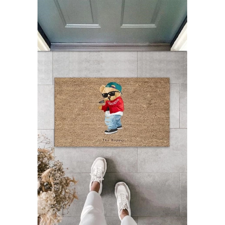 BFS Bej Kapı Önü Paspası The Rapper Ayıcık Desen  K-3339