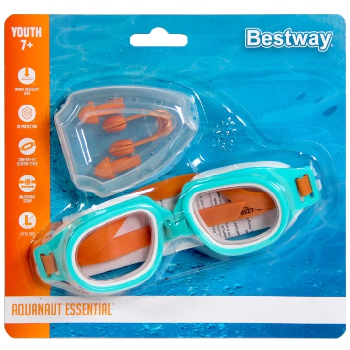 BFS   Bestway Hydro Swim Kulak ve Burun Tıkacı Yüzücü Gözlük Seti 26034