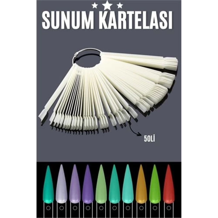 BFS  BEYAZ Protez Jel Tırnak Eğitim ve Sunum Kartelası