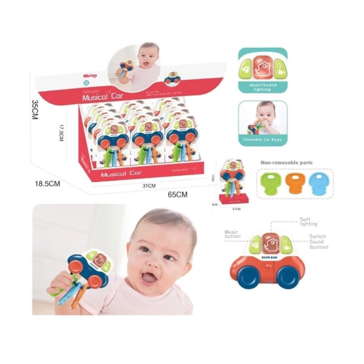 BFS  BIB6001-Vardem Işıklı Müzikli Anahtarlıklı Bebek Arabası